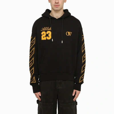 Off-white Ow 23 Skate Cotton Hoodie In Black,gold Fusion