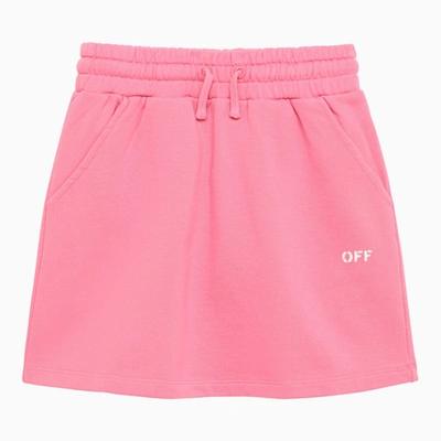 Off-white Fuchsia Cotton Skirt With Logo Off In Pink