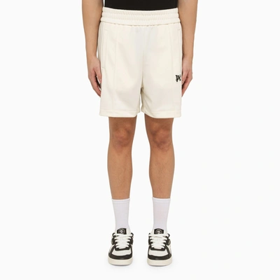 Palm Angels Logo Embroidered Track Shorts In Neutrals