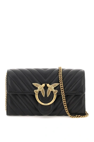 Pinko Love Bag Chevron Crossbody Bag In Black