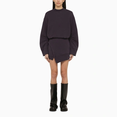 Attico Logo Detailed Crewneck Mini Dress In Blue/violet Fade