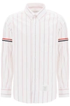 THOM BROWNE THOM BROWNE STRIPED OXFORD BUTTON DOWN SHIRT WITH ARMBANDS