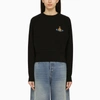 Vivienne Westwood Black Cotton Crew Neck Sweater With Logo