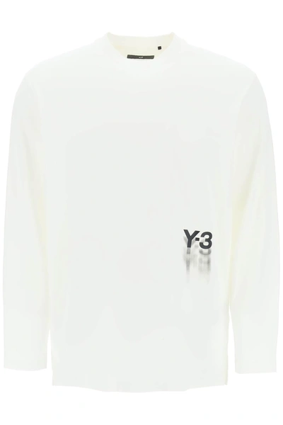 Y-3 Y 3 LONG SLEEVED T SHIRT WITH LOGO PRINT