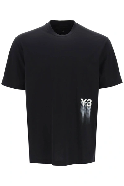 Y-3 Blur Logo T-shirt In Black