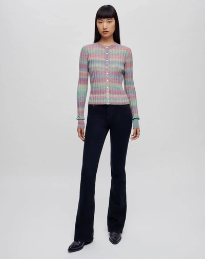 Re/done Ribbed-knit Wool Cardigan In Spirulina Combo