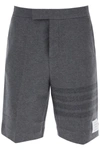 Thom Browne Shorts With 4-bar Motif In Grey