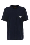 Mcm Loose Fit Cotton T-shirt With Ribbed Crew-neck In Blue