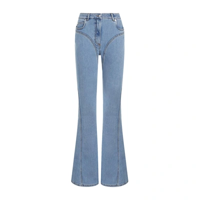 Mugler Seam-detail Flared Jeans In Blue