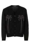 Palm Angels Nylon Blend Cardigan In Black