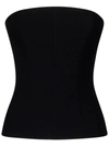 Monot Strapless Crepe Bustier Top In Nero