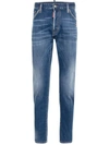 Dsquared2 Distressed Skinny Jeans In Blue