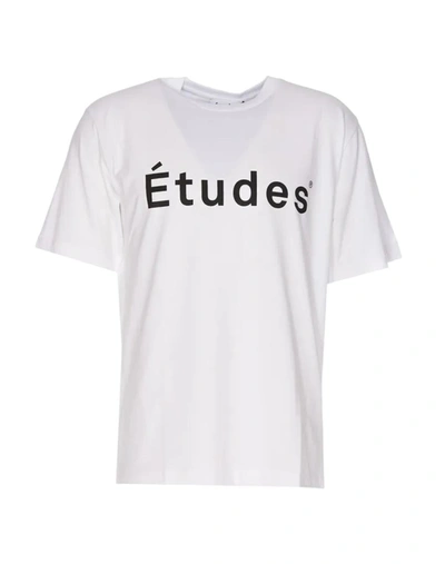 Etudes Studio Études White Cotton Wonder T-shirt With Logo Print Etudes