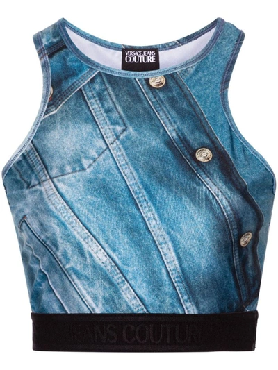 Versace Jeans Couture Top In Clear Blue