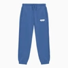 OFF-WHITE BLUE JOGGING TROUSERS WITH PAINT GRAPHIC PATTERN