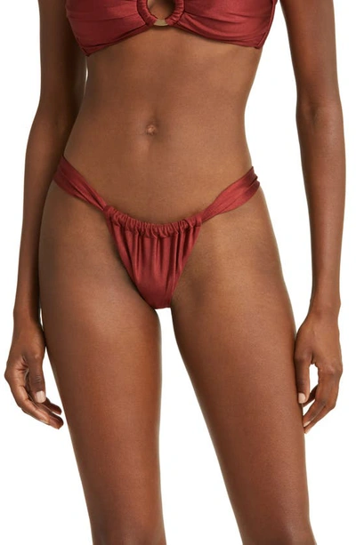 Kulani Kinis Ruched Bikini Bottom In Sweet Cinnamon