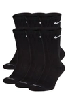 Nike Assorted 6-pack Everyday Plush Cushion Crew Training Socks In Black/ White