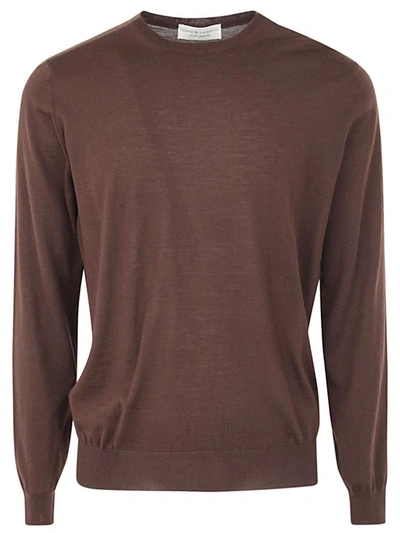 Filippo De Laurentiis Royal Merino Long Sleeves Crew Neck Sweater Clothing In Brown