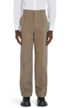 BOTTEGA VENETA PLEATED MULTICOLOR WOOL TWILL DRESS PANTS