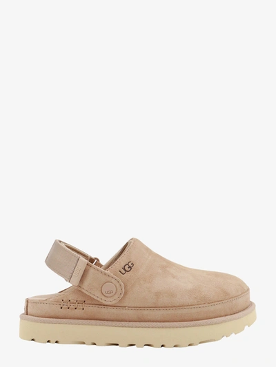 Ugg 40mm Goldenstar Suede Clogs In Beige