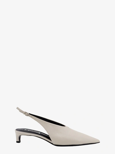 Jil Sander Pointed-toe Leather Slingback Pumps In White