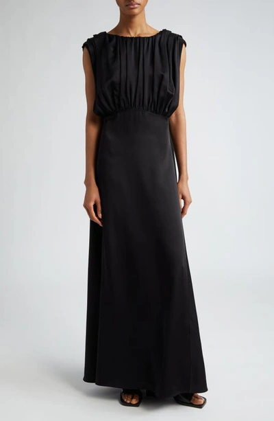 Jil Sander Long Dress With Black Ruffles