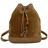 GUCCI GUCCI BAMBOO BROWN SUEDE BACKPACK BAG (PRE-OWNED)