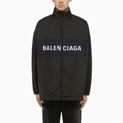 BALENCIAGA BALENCIAGA LIGHTWEIGHT BLACK NYLON JACKET WITH LOGO