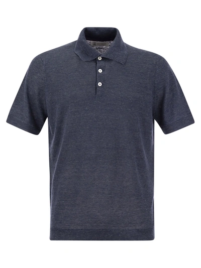 BRUNELLO CUCINELLI BRUNELLO CUCINELLI LINEN AND COTTON KNIT POLO SHIRT