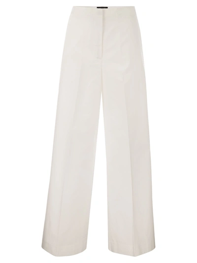 Fabiana Filippi Wide Cotton Trousers In White