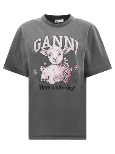Ganni Future T Shirt In Volcanic Ash