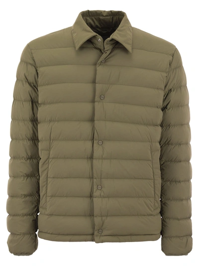 Herno Bomber Jacket In Light Nylon Stretch In Light Military Green