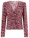 Isabel Marant Fuchsia Ruffled V-neck Blouse For Women