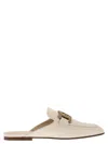 Tod's Leather Slippers In Crema
