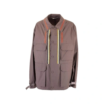 Valentino Cotton Jacket In Brown