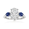 Ross-simons Lab-grown Diamond Ring With Sapphires In 14kt White Gold In Blue