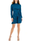 TAYLOR WOMENS SATIN GATHERED COCKTAIL AND PARTY DRESS