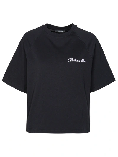 Balmain Woman T-shirt Logo In Black