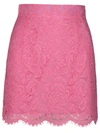 Dolce & Gabbana Lace Mini Skirt In Pink