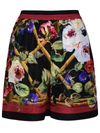 Dolce & Gabbana Floral-print Silk Pajama Shorts In Multicolor