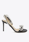 Mach&mach Black Double Bow 110 Heeled Sandals In Black