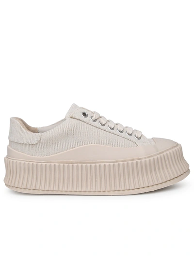 Jil Sander Woman Ivory Canvas Trainers In Cream