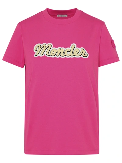 Moncler Woman Fuchsia Cotton T-shirt