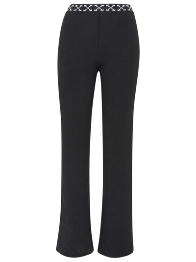 Off-white Woman Black Polyester Printed Pants