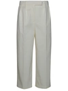 THOM BROWNE THOM BROWNE WOMAN WHITE COTTON PANTS