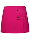 Versace Fuchsia Silk Blend Miniskirt In Multicolor
