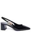 VERSACE VERSACE BLACK PATENT LEATHER SLING BACK WOMAN