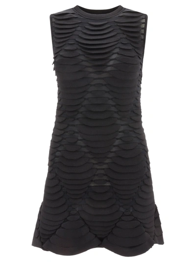 Alaïa 3-d Python Diamond Motif Dress In Black