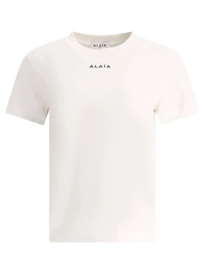 Alaïa Logo Cotton Jersey T-shirt In White