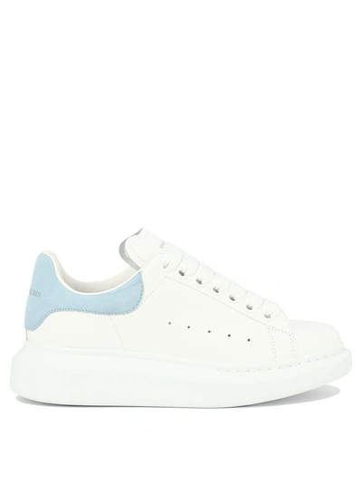 Alexander Mcqueen Leather Sneakers Suede Heel In White